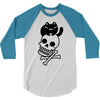 cat and crossbones 3/4 Sleeve Shirt