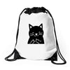 black cat (2) Drawstring Bags