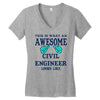awesome civil engineer looks like Women's V-Neck T-Shirt