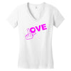 fuck love party Women's V-Neck T-Shirt