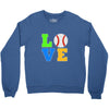 love baseball neon rhinestuds Crewneck Sweatshirt