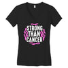 strong than cancer Women's V-Neck T-Shirt