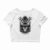 samurai skull Crop Top