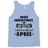 never underestimate an old man who was born in april Tank Top