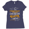 I'm a february woman I was born with my heart Ladies Fitted T-Shirt