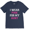 i wear pink for my aunt breast cancer V-Neck Tee
