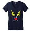 reindeer face novelty christmas Women's V-Neck T-Shirt