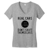 real cars don't shift themselves Women's V-Neck T-Shirt