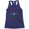 ugly dinosaur christmas Racerback Tank
