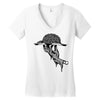 zombie eating brains Women's V-Neck T-Shirt