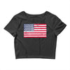 t-rex vintage american flag Crop Top