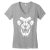 angry lion Women's V-Neck T-Shirt