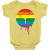 rainbow colored stripes dot running splashes Baby Onesie