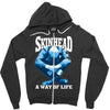 skinhead a way of life blue ideal birthday gift present. Zipper Hoodie
