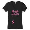 Muggle On Board Pink Women's V-Neck T-Shirt