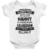 Super Cool Nanny Of A Freaking Awesome Grandson Baby Onesie