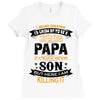 Super Cool Papa Of A Freaking Awesome Son Ladies Fitted T-Shirt