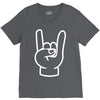 rock and roll throwing horns V-Neck Tee