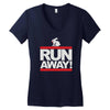 run away rabbit Women's V-Neck T-Shirt