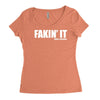 fakin' it Women's Triblend Scoop T-shirt