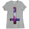 inverted galaxy cross funny  religion banter space fashion new Ladies Fitted T-Shirt
