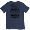 Real Kings Are Born On October 18 V-Neck Tee