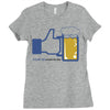 facebook parody beer thumbs up   people like this mens white t shirt Ladies Fitted T-Shirt