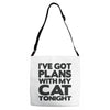 plans with my cats tonight Adjustable Strap Totes