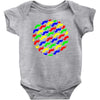 funny girly colorful patterns mustaches Baby Onesie