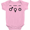 man woman geek symbols Baby Onesie