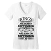 Real Kings Are Born On September 30 Women's V-Neck T-Shirt