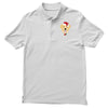 golden retriever dog with red santa's hat Polo Shirt