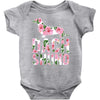 dachshund floral Baby Bodysuit