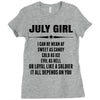 Super July Girl Ladies Fitted T-Shirt