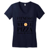 fitness  more like fitness whole pizza inside my mouth Women's V-Neck T-Shirt