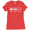 v1 eat sleep code Ladies Fitted T-Shirt