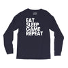 eat sleep game repeat Long Sleeve Shirts