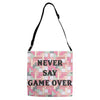 Never Say Game Over Adjustable Strap Totes