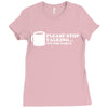 please stop talking it's too early coffee Ladies Fitted T-Shirt
