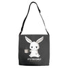 too early (black) Adjustable Strap Totes