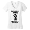 introverts unite separately in your own homes black Women's V-Neck T-Shirt