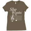she wants the d black Ladies Fitted T-Shirt