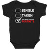 too busy playing fortnite White Logo Baby Bodysuit