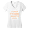 Braver Stronger Smarter Uterine Cancer Awareness Women's V-Neck T-Shirt