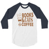 books and cats and coffee 3/4 Sleeve Shirt