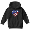 disstressed america flag heart Youth Hoodie