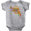 women's sugar skull purple Baby Bodysuit