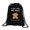 i can't feel my face Drawstring Bags