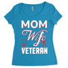 Mom Wife Veteran - Veterans Day T-Shirt Gifts Women's Triblend Scoop T-shirt