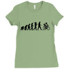 evolution of a cyclist mens black or blue cycling t shirt bike Ladies Fitted T-Shirt